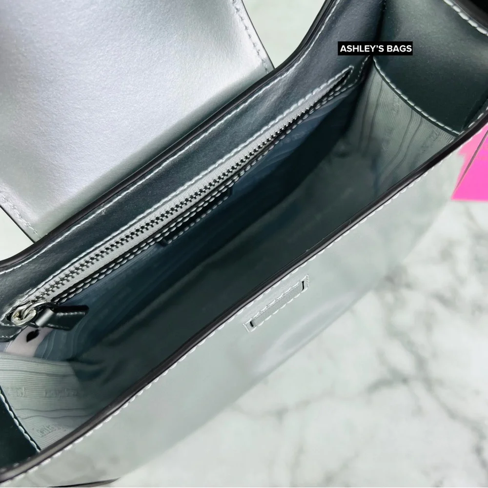 Kate Spade Sam Icon Metallic Patent Leather Mini Hobo Bag In Starlight Spazzola